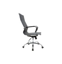 Sillón de Dirección en Piel Sintética Negro, Silla de oficina - 55,5x58x108 cm.