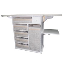 Mueble de Plancha Estoril Blanco 5 Bandejas y Cesto Grande - Organiza tu Ropa