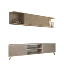 Mueble de salón y TV composición apilable para salón 180 Cm Color roble