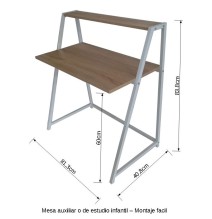 Mesa Ordenador auxiliar o estudio infantil modelo Sintra Color Cambria Blanco