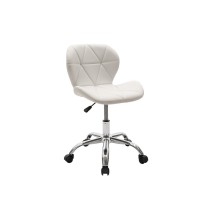 Silla de Oficina Ergonómica con Patas Metálicas en Color Blanco - 82-95x52x47 cm, Diseño Moderno.