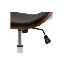 Sillón de Dirección Blanco en Piel Sintética y Madera Natural - 89/79 x 61 x 53 cm - Patas Metálicas